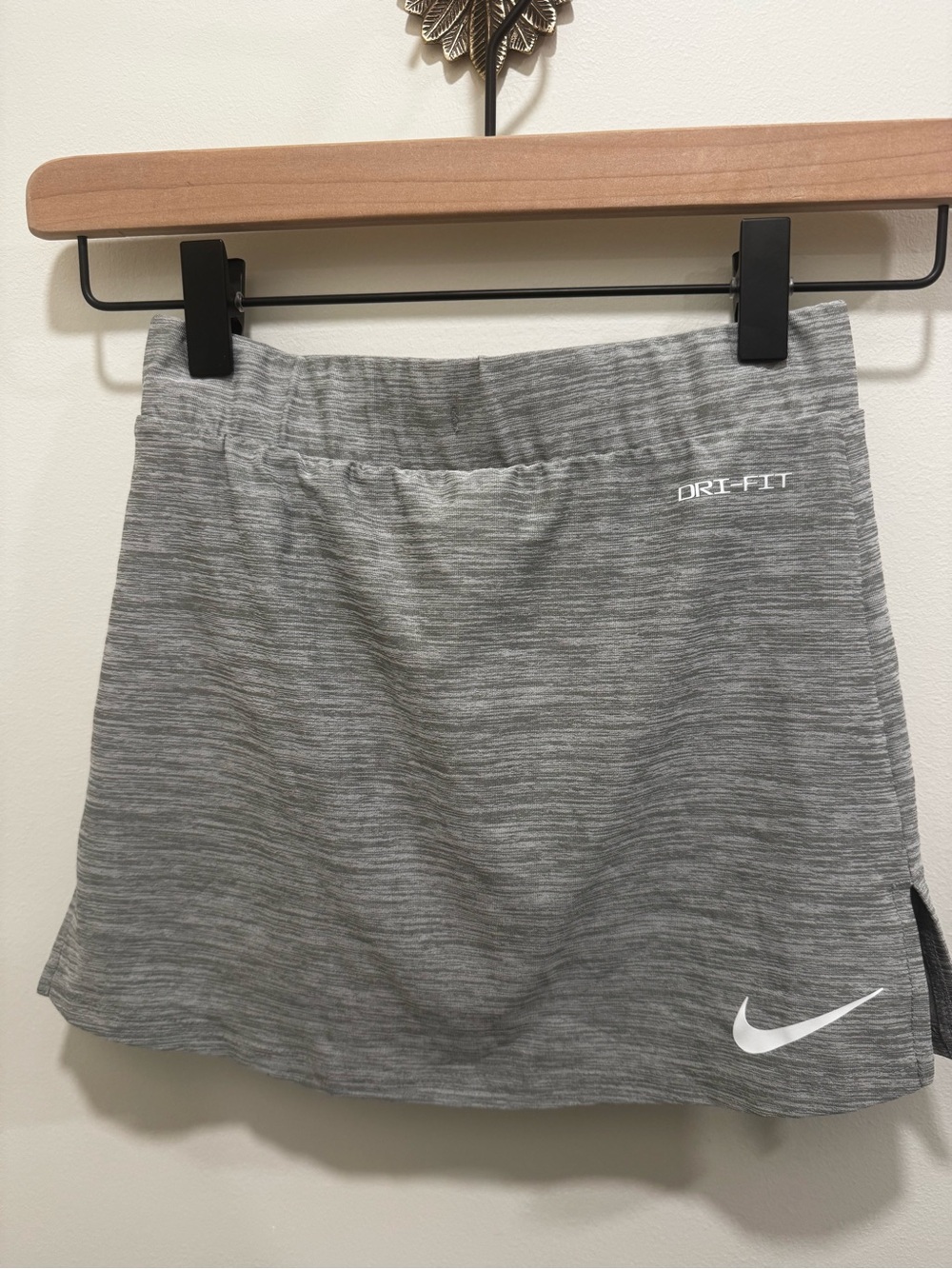 Nike Gray Dri-FIT Mini Skort with White Swoosh
